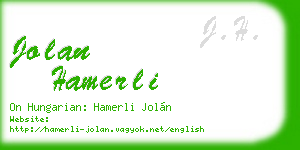 jolan hamerli business card