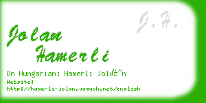 jolan hamerli business card